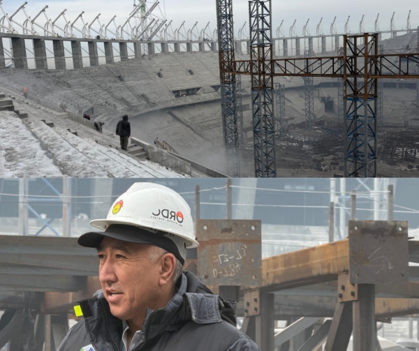 Институт &ldquo;Бишкек Арена&rdquo; стадионунун курулуш иштери менен таанышты